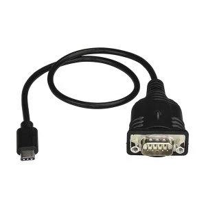 Image of StarTech 0.4m USB C 2.0 to Serial Adapter Cable Black