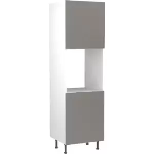 Image of Kitchen Kit Flatpack Slab Kitchen Cabinet Tall Single Oven Unit Super Gloss 600mm in Dust Grey MFC