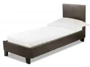 Image of LPD Prado 3ft Single Brown Upholstered Faux Leather Single Bed Frame