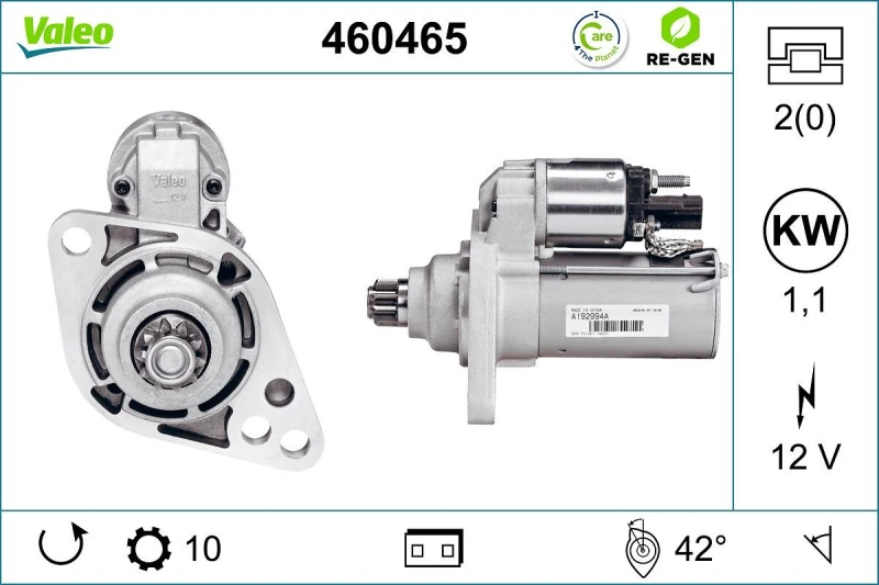 Image of Starter motor VALEO 460465