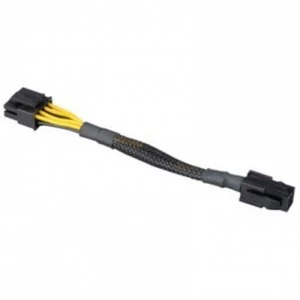 Image of Akasa AK-CBPW10-15BK 4-Pin ATX (M) to 8-Pin ATX (M) 0.15m Black Retail Packaged Internal Converter Cable