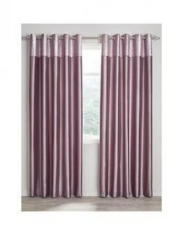 Morgan Metallic Top Faux Silk Eyelet Curtains