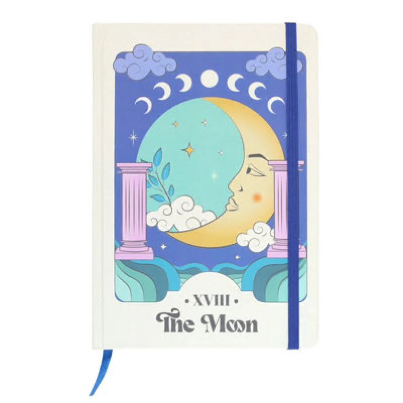 Image of Something Different Something Different Celestial The Moon A5 Notebook in Blue Blue One Size Unisex 5063470913046