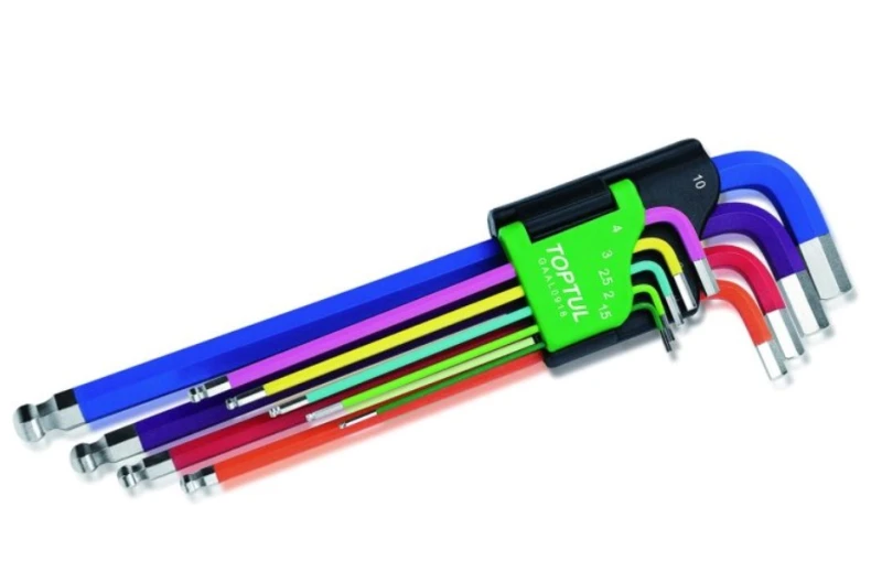 Image of TOPTUL GAAL0918 Angled Screwdriver Set Number of tools: 9, Spanner Size: 4, 5, 6, 8, 10mm Angled Screwdriver Set (6627)