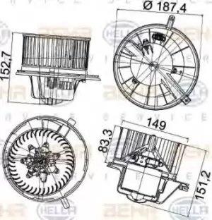 Image of Air Conditioning fan 8EW351043-211 by BEHR