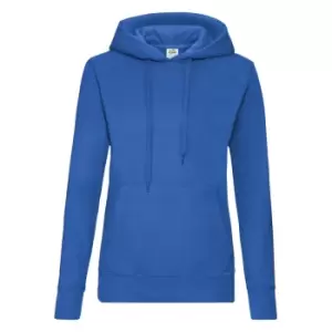 Image of Fruit Of The Loom Ladies Lady Fit Hooded Sweatshirt / Hoodie (XS) (Royal)