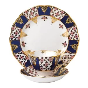 Image of Royal Albert 100 Years Regency Blue 3 Piece Set 1900 Blue