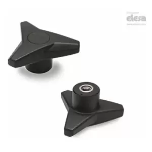 Image of Elesa - Three-arm knob-VB.839/100 SST-M12-C9 Black