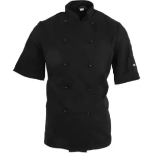 Image of Dennys AFD Adults Unisex Thermocool Chefs Jacket (L) (Black) - Black