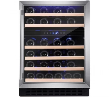 image of Amica AWC600SS 46 Bottles Freestanding Undercounter Wine Cooler Fridge