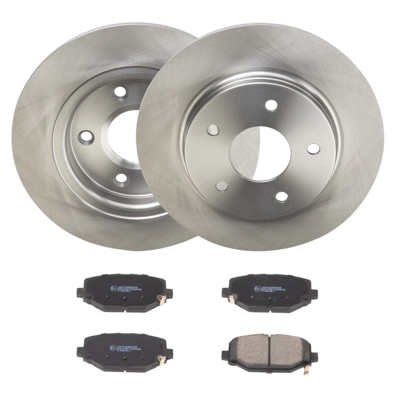 Image of RIDEX 3405B3306 Brake disc and pads set Rear Axle, Brake Disc Type: Solid, with acoustic wear warning Brake Set,disc brakes (3405)