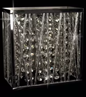 image of Melenki 1 Light Polished Chrome Crystal Wall Light