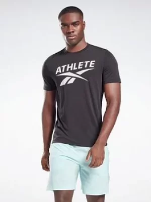 Image of Reebok Athlete Vector Graphic T-Shirt, Black, Size 2XL, Men
