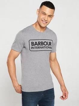 Image of Barbour International Essential Large Logo T-Shirt - Grey