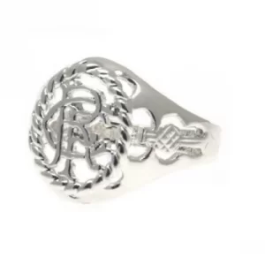 image of Rangers FC Silver Plated Crest Ring Medium