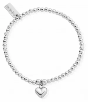 Image of ChloBo Sterling Silver 18cm Cute Charm Puffed Heart Bracelet Jewellery
