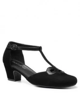 Image of Hotter Darcy Wide Fit Heeled Shoes, Black, Size 8, Women