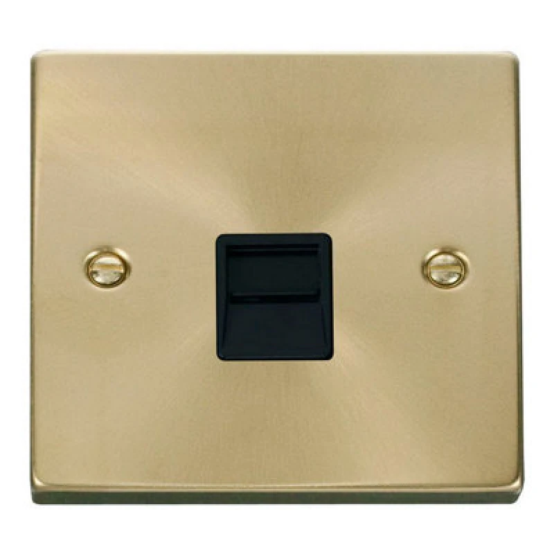 Image of SE Home Satin / Brushed Brass Secondary Telephone Single Socket Gold