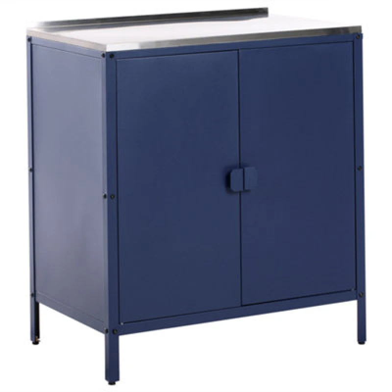 Image of Beliani Outdoor Kitchen Cabinet Vilama Blue