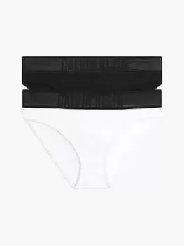 Image of Calvin Klein Girls 2 Pack Bikini Brief - Black/White, Size Age: 12-14 Years, Women