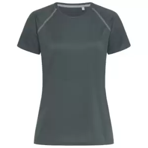 Image of Stedman Womens Active Raglan T-Shirt (L) (Granite Grey)