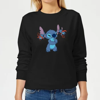 Image of Disney Lilo And Stitch Little Devils Womens Sweatshirt - Black - M