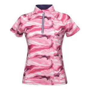 Image of Weatherbeeta Womens/Ladies Ruby Marble Short-Sleeved Top (XXS) (Pink)