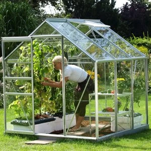 Image of Vitavia Venus 6' x 6' Aluminium Greenhouse with FREE Base - Toughened Glass