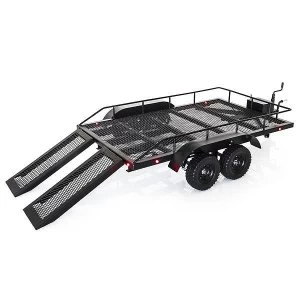 Image of Fastrax Scale Dual Axle Truck Car Trailer W/Ramps & Leds