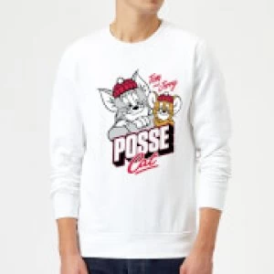 image of Tom & Jerry Posse Cat Sweatshirt - White - L