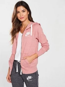 image of Nike Sportswear Gym Vintage Full Zip Hoodie Pink Size L Women