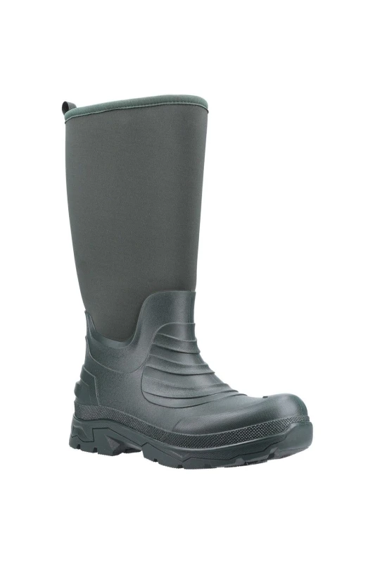 Image of Cotswold Mens Kenwood Slip On Waterproof Wellington Boots UK Size 7 (EU 41) GREEN COT755-GREEN-7