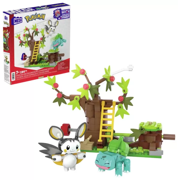 image of MEGA Pokemon Emolga & Bulbasaur Charming Woods Building Set