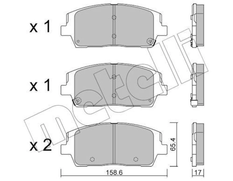 Image of METELLI Brake pad set METELLI 22-1244-0