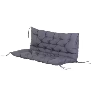 Image of Outsunny Garden 2 Seat Bench Seat and Back Cushion - Grey