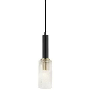 image of Italux Perola - Modern Hanging Pendant Black, Gold 1 Light , E14