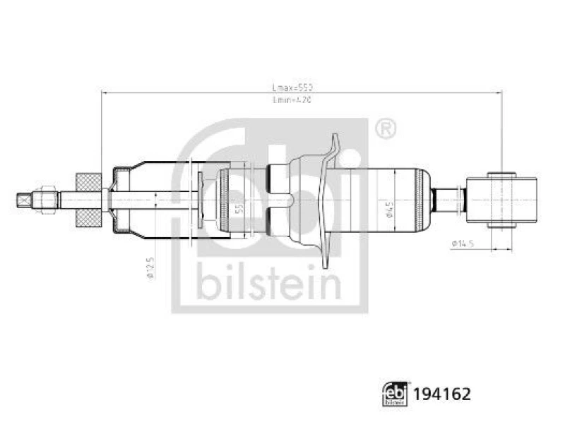Image of Shock absorber FEBI BILSTEIN 194162