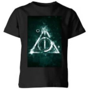 image of Harry Potter Hallows Painted Kids T-Shirt - Black - 11-12 Years