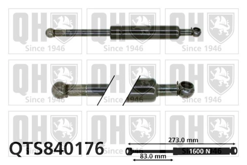 Image of QUINTON HAZELL Tailgate strut QUINTON HAZELL QTS840176