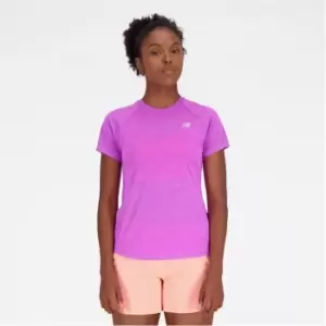 image of New Balance Impact Short Sleeve Run T-Shirt Womens - Pink