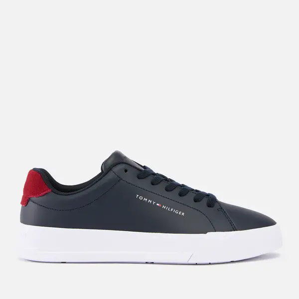 Image of Tommy Hilfiger Mens Court Leather Trainers - Desert Sky - UK 9