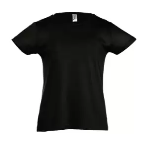 Image of SOLS Girls Cherry Short Sleeve T-Shirt (12yrs) (Deep Black)