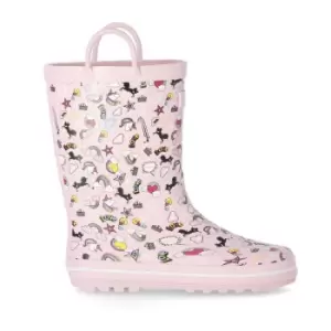 Image of Trespass Childrens/Kids Starryton Wellington Boots (1 UK) (Pink)
