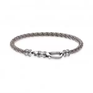 Silver Leather Grey Bracelet A2012-682-5