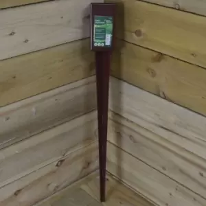 Image of 75mm x 75mm (3x 3) Metal Garden Fence Post Holder & Spike