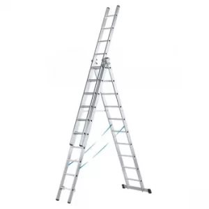 image of Zarges 41536 Skymaster Trade Combination Ladder 3-Part 3 x 6 Rungs