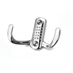 Image of GTV Double Hat Coat Hanger Hook Door Wall Bath Small - Colour Chrome, Pack of 20