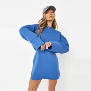 Missguided Fitted Wide Slv Mini Sweater Dress - Blue