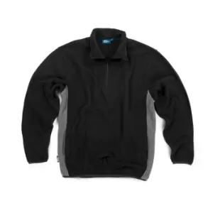 Image of Tough Grit 918126 2-Tone 1/4 Zip Fleece Black / Charcoal XS