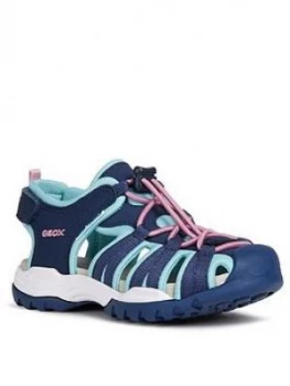 Image of Geox Girls Borealis Closed Toe Sandals - Navy